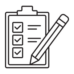 Checklist Vector Line icon Design
