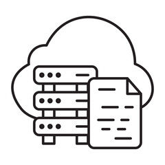 Cloud Data Vector Line icon Design