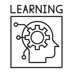 Machine Learning Vector Line icon Design