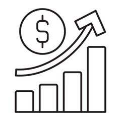 Profit Growth Vector Line icon Design