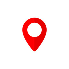 Map location pin icon in flat design. Drop point marker symbol
