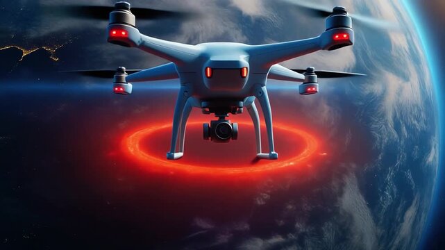 Professional scientific render showing atmospheric scanning for ozone layer thinning over Earth.