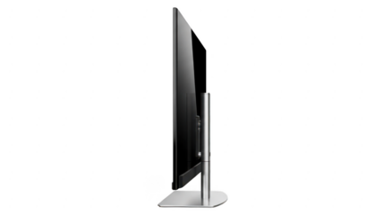 Modern ultra-thin monitor side profile isolated on transparent background