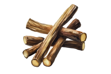 Licorice Root Watercolor Illustration Vector Isolated on White Background Hand Painted Herbal Plant Art