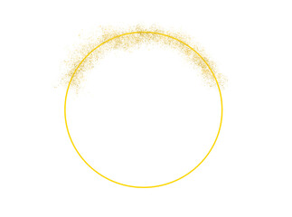 golden circle isolated on white background 