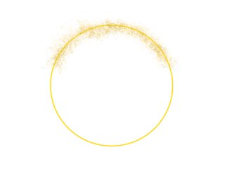 golden circle isolated on white background 