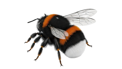 Detailed Bumblebee Illustration on White Background