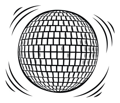 A dynamic disco ball graphic with radiating curved lines perfect for party invitations event promotions music posters and celebration themed marketing campaigns - Powered by Adobe