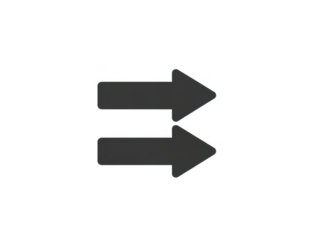 Double arrow symbol indicating direction isolated on transparent background. Double arrow symbol