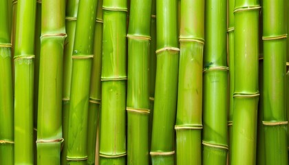 Obraz premium Explore the vibrant green textures and patterns of fresh bamboo stalks for a nature-inspired design or decor project