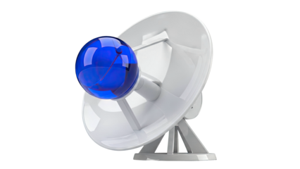 Satellite Dish with Blue Sphere