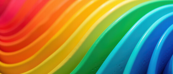 Colorful vibrant wavy abstract rainbow smooth bright artistic design pattern