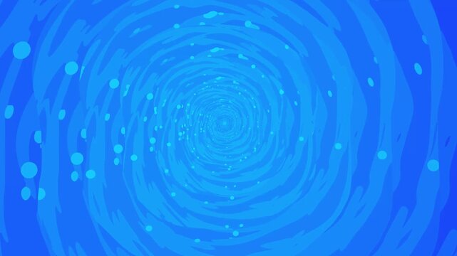 A dynamic 3D animation of a swirling blue energy portal or tunnel. The stylized, painterly texture creates a hypnotic fluid motion, perfect for transition effects, sci-fi backgrounds, or fantasy visua