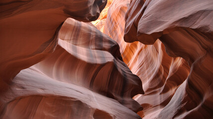 Stunning sandstone canyon with smooth wave-like formations in Arizona desert landscape