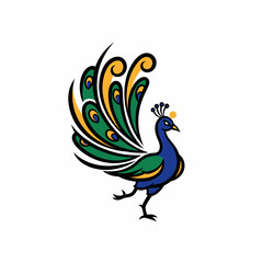 Obraz premium Peacock Illustration With Vibrant Plume And Detailed Artwork
