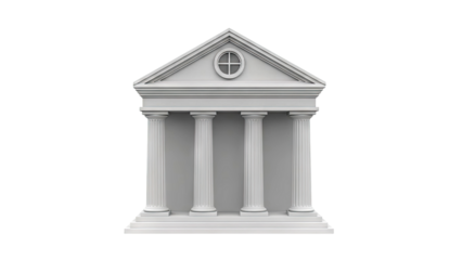 Classical Building Facade with Columns and Pediment