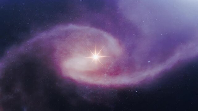 Space drone perspective of a newborn star forming inside a nebula with glowing dust clouds, UHD 8K.