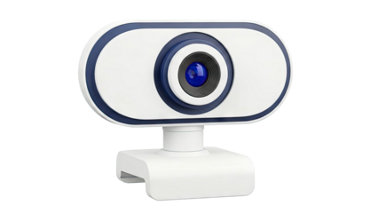Modern White Webcam with Blue Accent