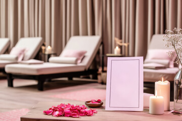 SPA specials for Valentine's Day with blank card.