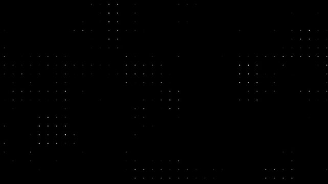 Abstract technology, dark background, random dots on a black background. 4K video