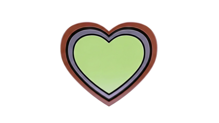 Layered Heart Shape with Green Center