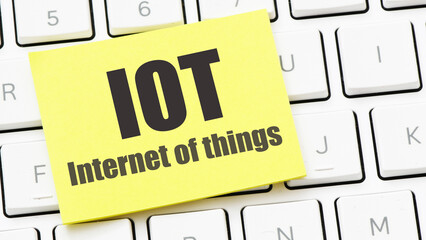 IOT - Internet of things diabetes words on a piece of paper.