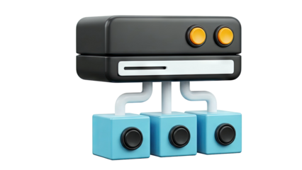 3D Network Server with Connected Devices