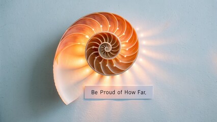 Glowing Nautilus Seashell Showing Beautiful Spiral Pattern