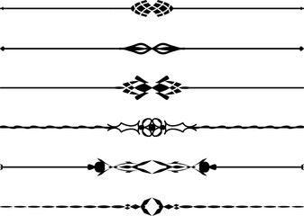 Obraz premium Line divider design set with minimal text separators borders underline decorative elements and typography ornaments.