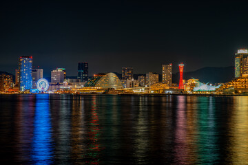 Obraz premium 神戸 ハーバーランドの夜景