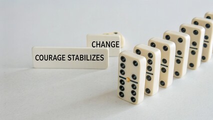 Domino tiles set in a line with word change