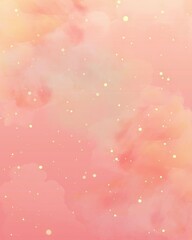 dreamy ethereal pastel orange and pink gradation watercolor ombre starry cloud sky view