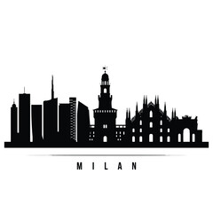 Naklejka premium milan city skyline with iconic buildings and towers