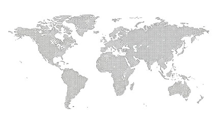 Obraz premium Detailed world map illustration with continents and oceans in grayscale