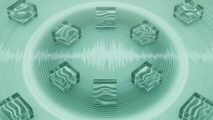 Futuristic circuit board design with glowing green patterns