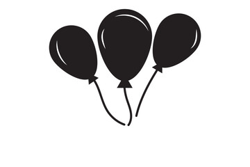 Balloon icon set. party balloon icon decoration birthday vector. Balloon black silhouette icon © Top
