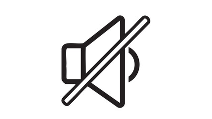 Simple line icon of a muted speaker symbolizing silence or quiet mode