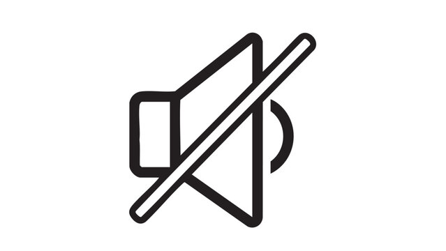 Simple line icon of a muted speaker symbolizing silence or quiet mode