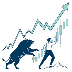 businessman with graph