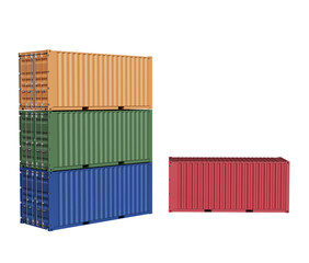 Fototapeta premium 컬러풀 선적 컨테이너 목업 Colorful Shipping Container Mock up