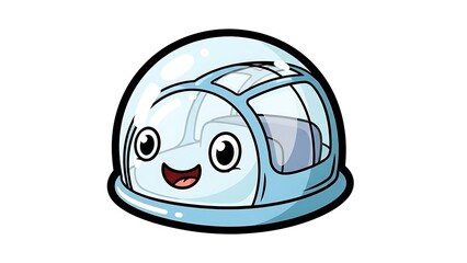 Fototapeta premium Cartoon Space Helmet Character Illustration.