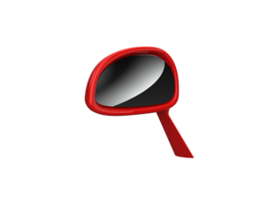 Modern Futuristic Supercar Aerodynamic Glossy Red Side Mirror Housing Close-up - High-Quality Detailed Digital 3D Rendering of a Sleek Performance Luxury Vehicle Bodywork Spare Part Isolated HD