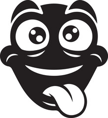 Fototapeta premium Playful cartoon face with tongue out smiling