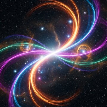 Cosmic Convergence - A Symphony of Light and Energy in the Universe.