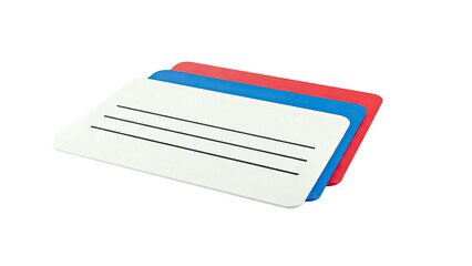 Stack of Lined Dry Erase Boards in Red, Blue, and White