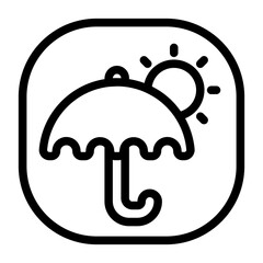 Sunny Umbrella Weather Icon Flat Design vector illustration