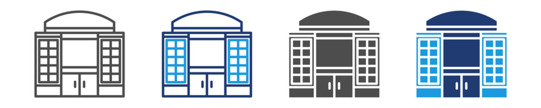 shopping center icon set multiple style
