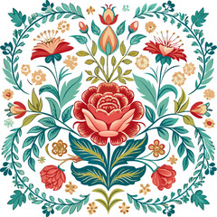 Vintage Floral patterns seamless background border embroidery 