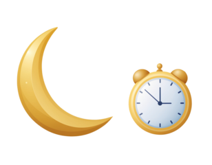 Moon and alarm clock icons isolated on transparent background isolated on transparent background
