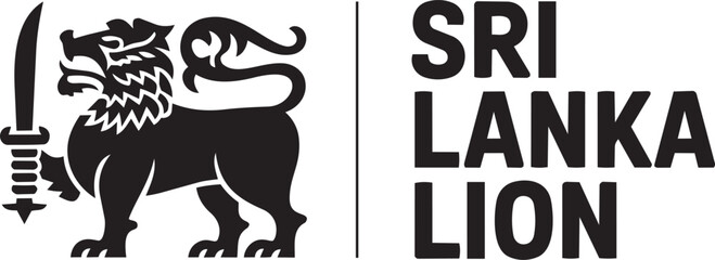 Sri lanka lion national emblem black silhouette vector illustration isolated on transparent background © lok0077